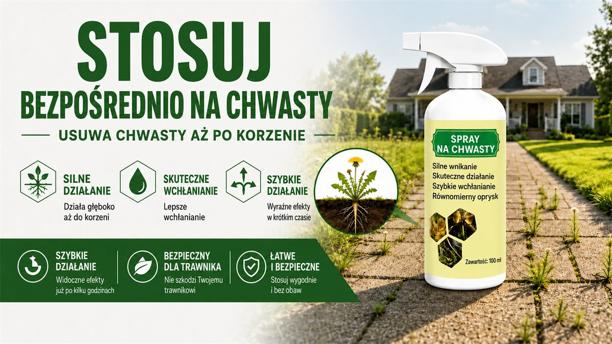 Hitrodelujoči naravni sprej proti plevelu in travi