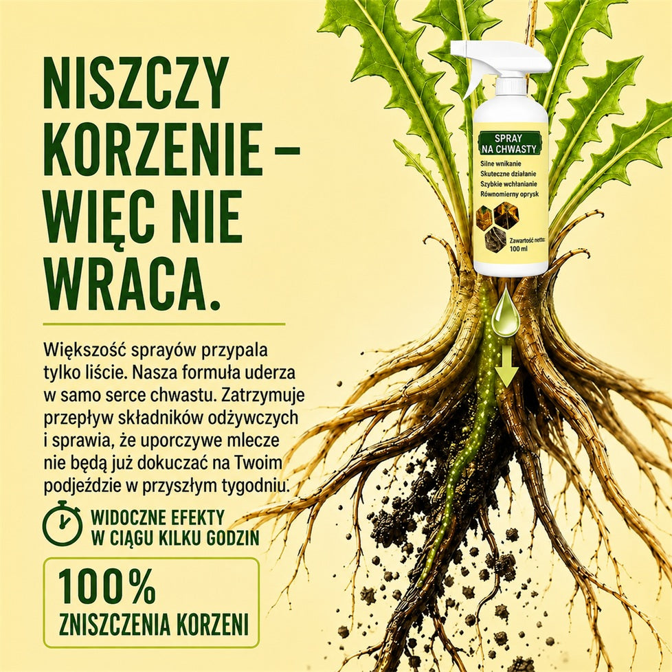 Hitrodelujoči naravni sprej proti plevelu in travi