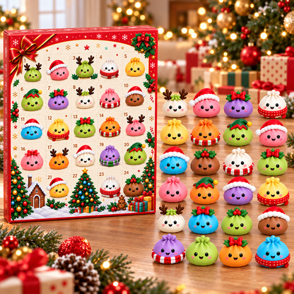 Świąteczny kalendarz adwentowy z 24 squishy niespodziankami