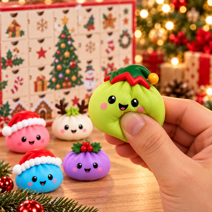 Świąteczny kalendarz adwentowy z 24 squishy niespodziankami