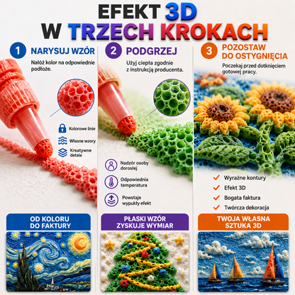 Efekt 3D w trzech krokach – rysowanie, podgrzewanie i studzenie