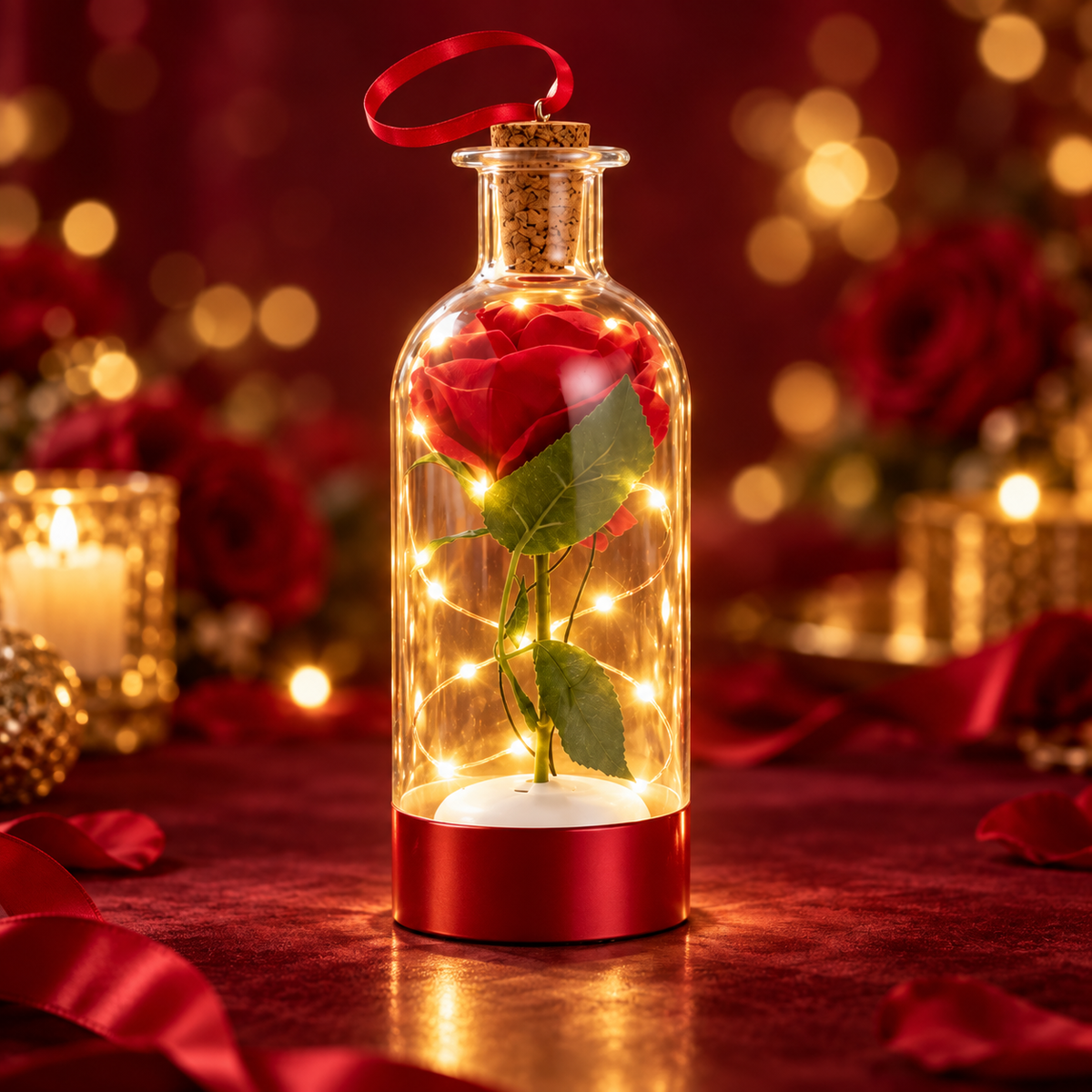 JingleJar rose illuminated