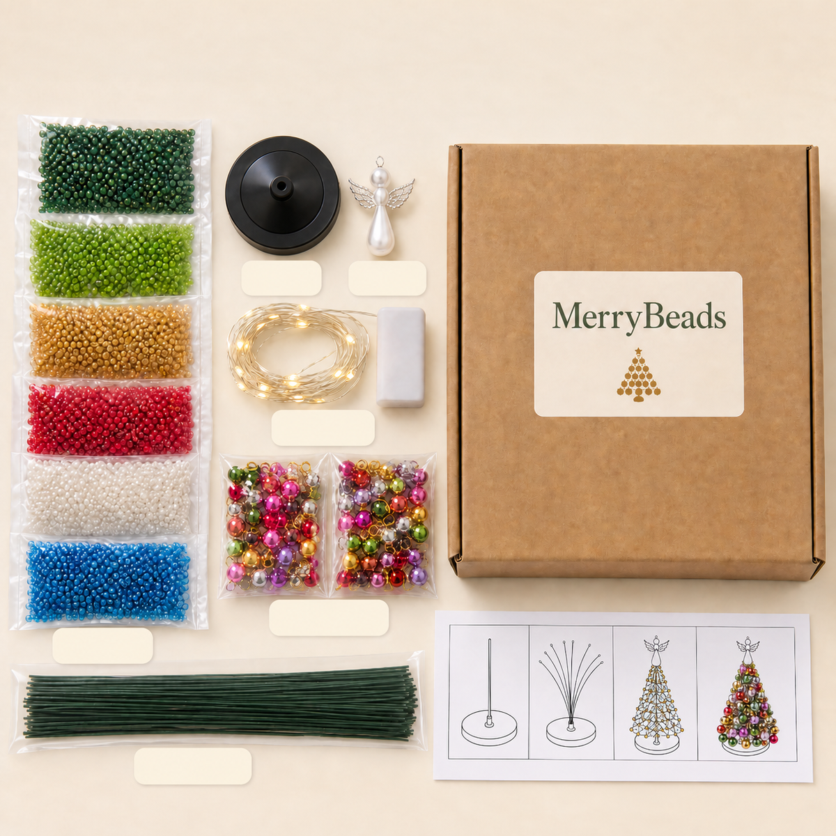 Zestaw do wykonania choinki z koralików MerryBeads™
