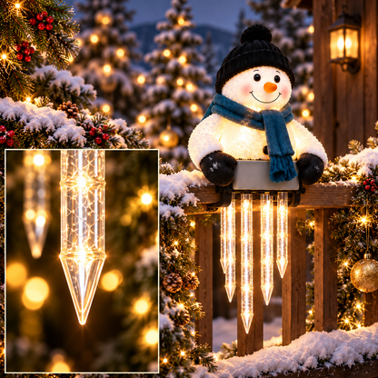 WinterGlow — świecący bałwanek z soplami na balustradę